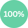 100% in green circle icon representing cold storage diesel fuel eliminated with Portabull% in green circle icon representing costs saved with Portabull