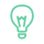 Lightbulb in the brand color green.